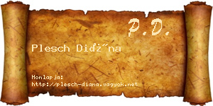 Plesch Diána névjegykártya